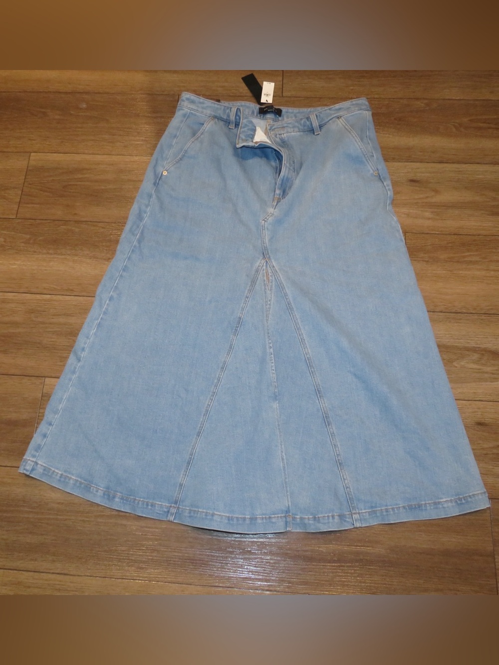 Banana Republic Light Blue Denim Flared Maxi Skirt